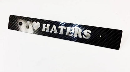 CARBON FIBER I LOVE HATERS Front License Plate Delete for Subaru WRX Impreza STi