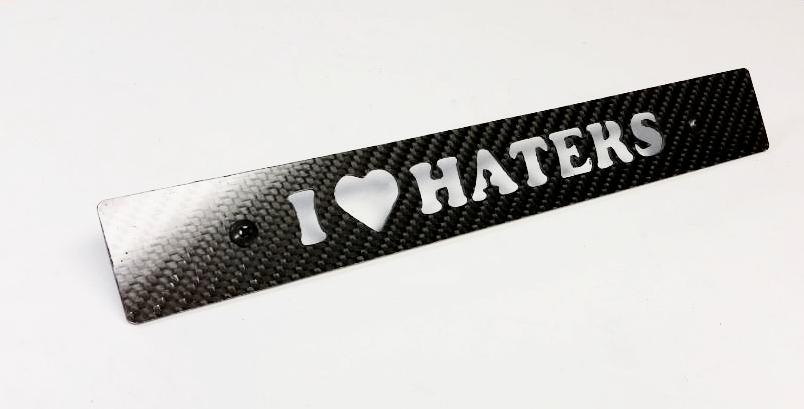 CARBON FIBER I LOVE HATERS Front License Plate Delete for Subaru WRX Impreza STi