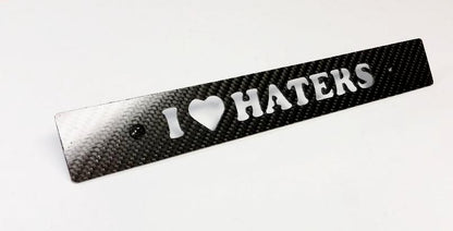 CARBON FIBER I LOVE HATERS Front License Plate Delete for Subaru WRX Impreza STi