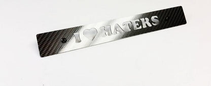 CARBON FIBER I LOVE HATERS Front License Plate Delete for Subaru WRX Impreza STi