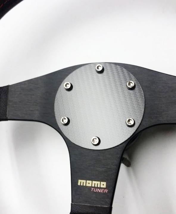 CARBON FIBER ROUND Matte Steering Wheel Horn Button Cover Plate NO Button