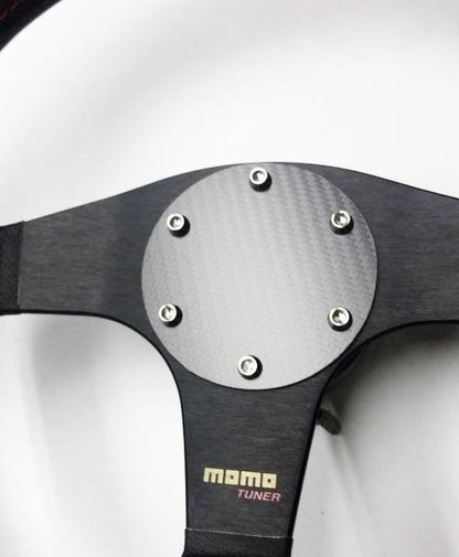 CARBON FIBER ROUND Matte Steering Wheel Horn Button Cover Plate NO Button