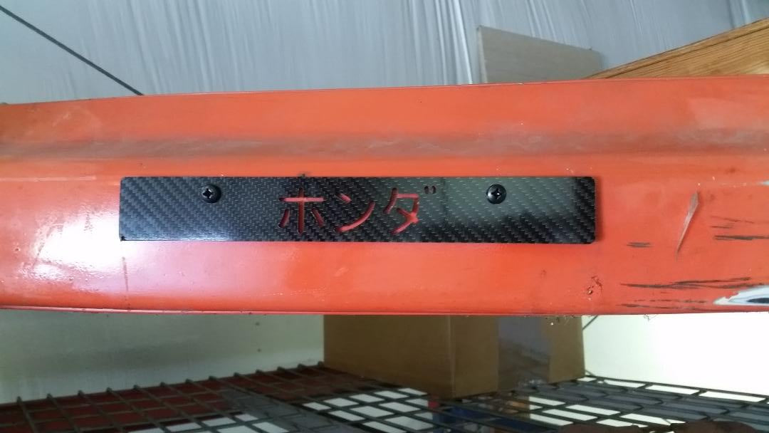 CARBON FIBER JDM in Japanese LICENSE PLATE delete for Honda Civic fits EG 92-95