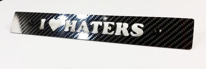 CARBON FIBER I LOVE HATERS Front License Plate Delete for Subaru WRX Impreza STi