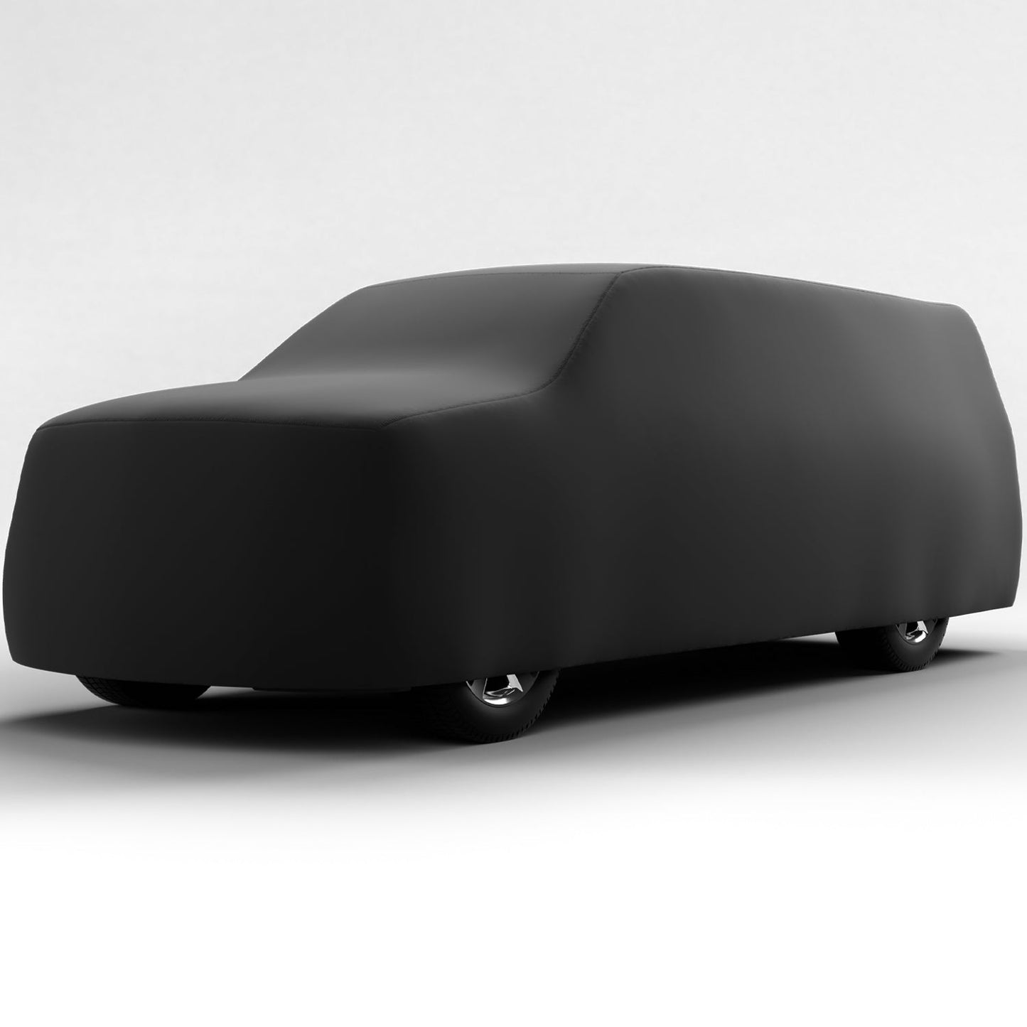 Black Satin BL - Black Car Cover for Cadillac Escalade EXT 2009 Crew Cab Pickup 5.3 Feet Bed with Camper Shell