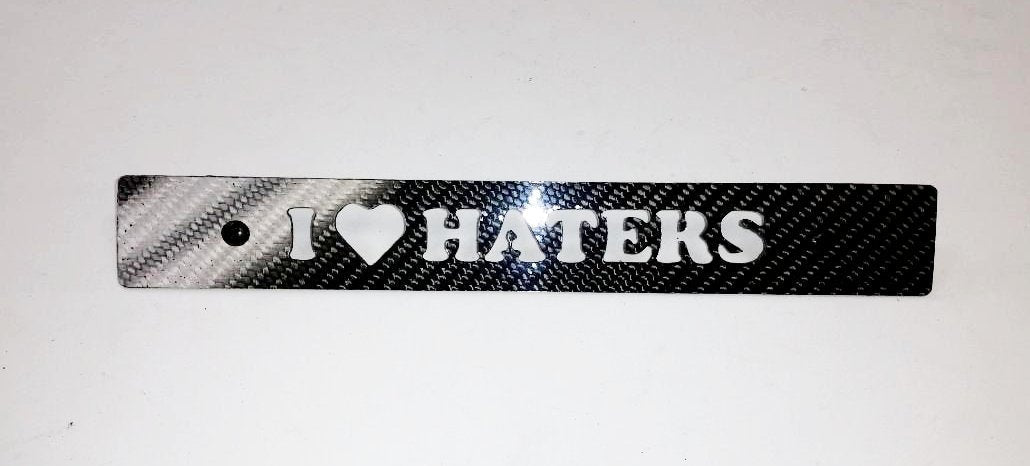 CARBON FIBER I LOVE HATERS Front License Plate Delete for Subaru WRX Impreza STi