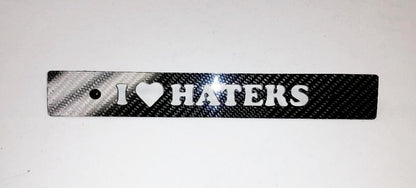 CARBON FIBER I LOVE HATERS Front License Plate Delete for Subaru WRX Impreza STi