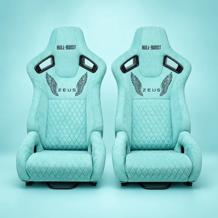 BULL BOOST ZEUS Collection Tiffany Blue Reclinable Racing Seats – Pair