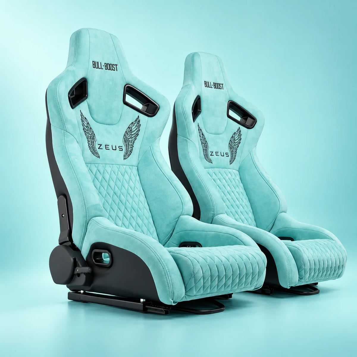 BULL BOOST ZEUS Collection Tiffany Blue Reclinable Racing Seats – Pair
