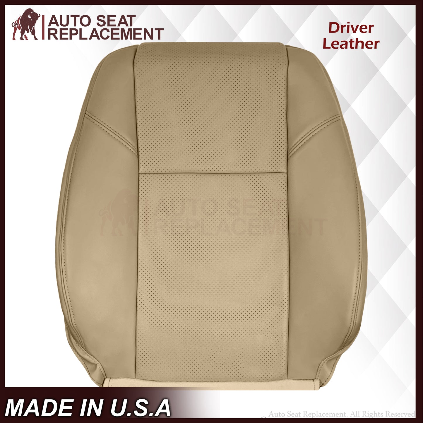 2009-2014 GMC Sierra & Yukon Denali Perforated Seat Cover in Light Cashmere Tan: Choose From Variation