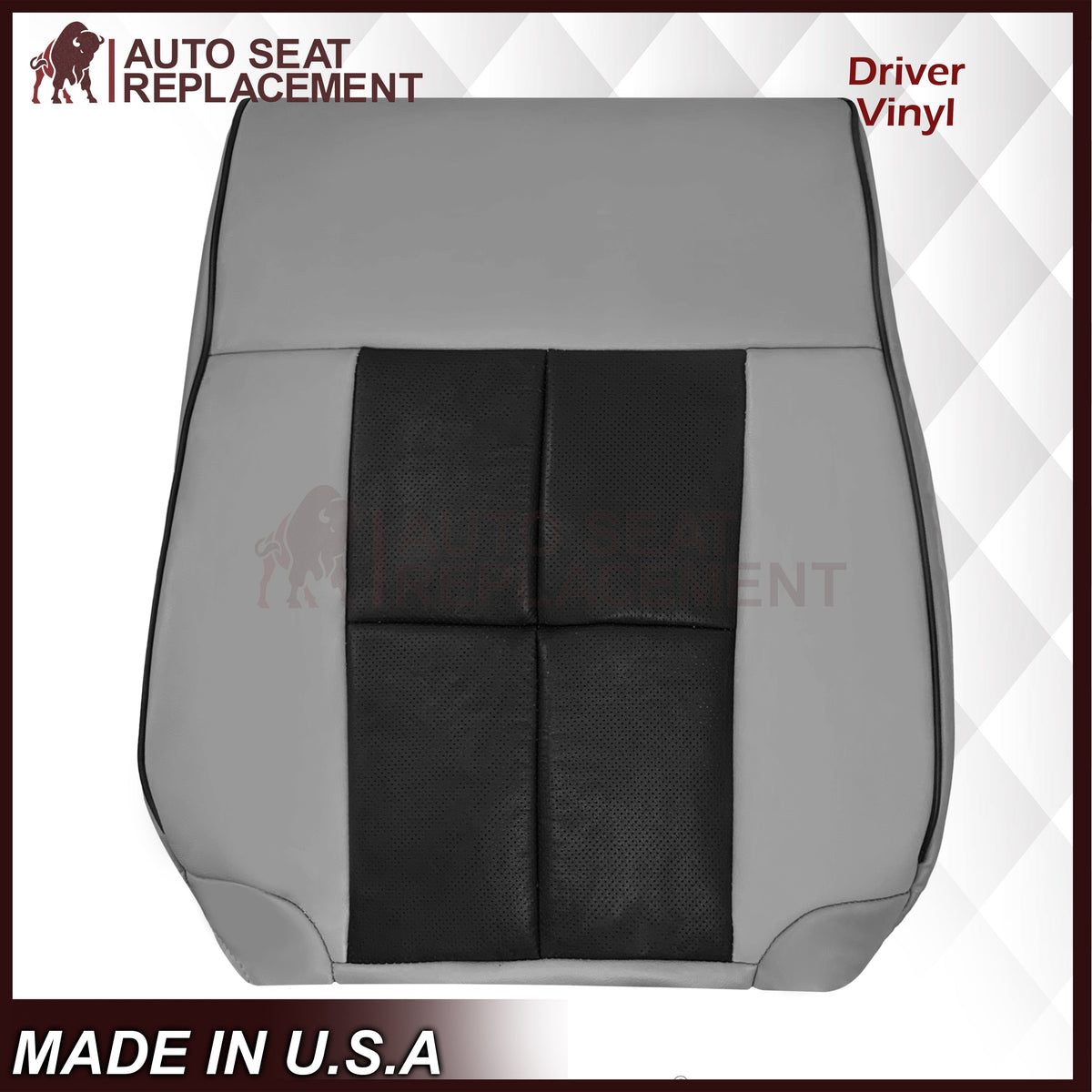 2007 - 2014 Lincoln Navigator Bottom Seat Cover in 2 Tone Gray & Black Leather or Vinyl