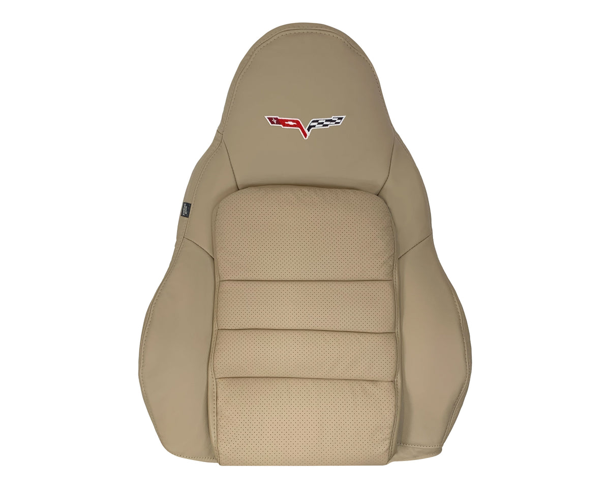 2005-2013 Chevy Corvette C6 Replacement Seat Covers: Tan Perforated