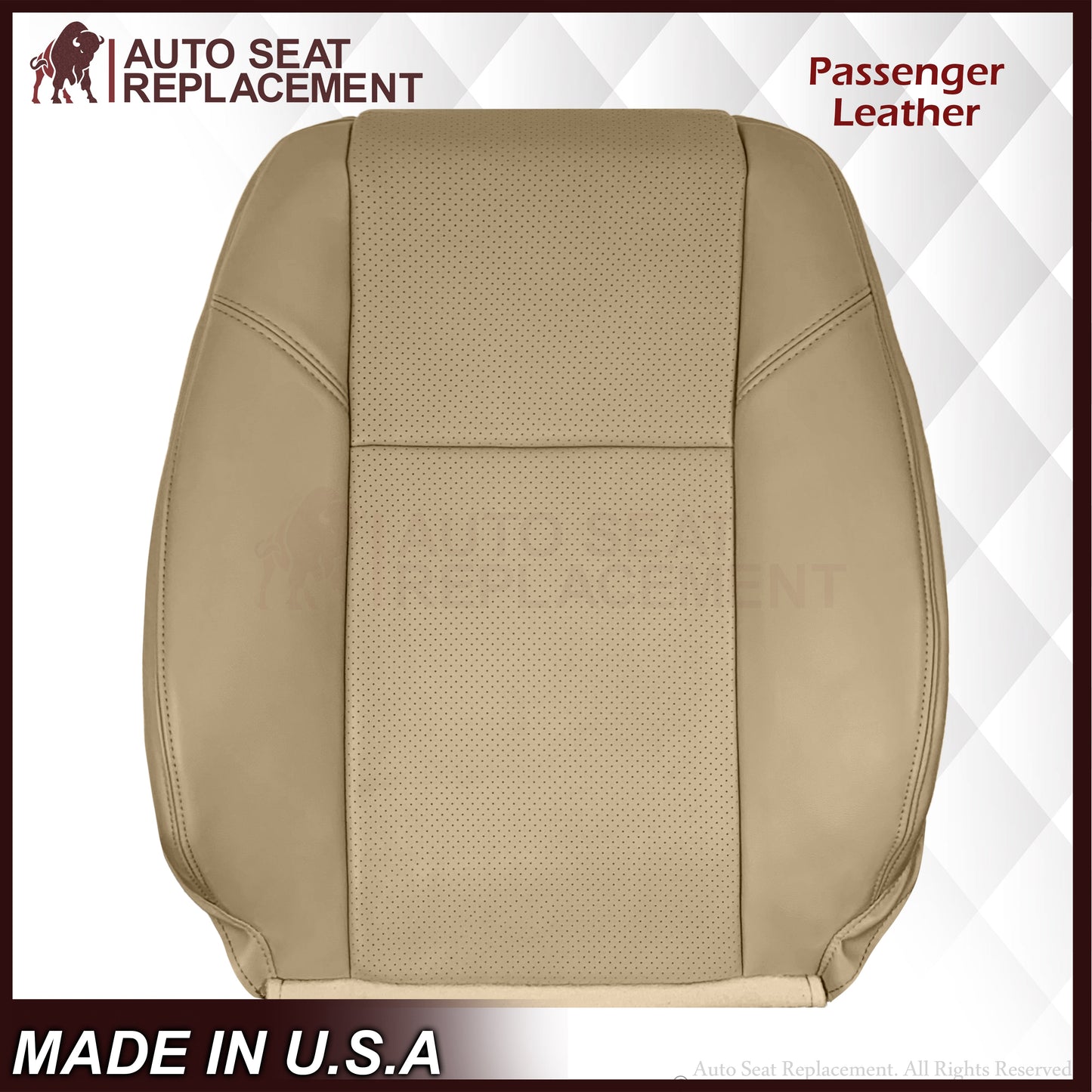 2009-2014 GMC Sierra & Yukon Denali Perforated Seat Cover in Light Cashmere Tan: Choose From Variation