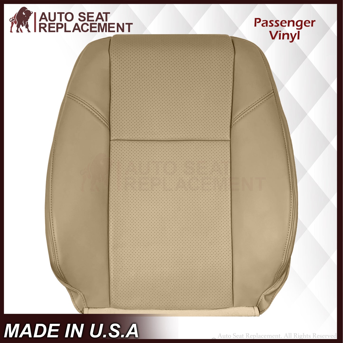 2009-2014 GMC Sierra & Yukon Denali Perforated Seat Cover in Light Cashmere Tan: Choose From Variation