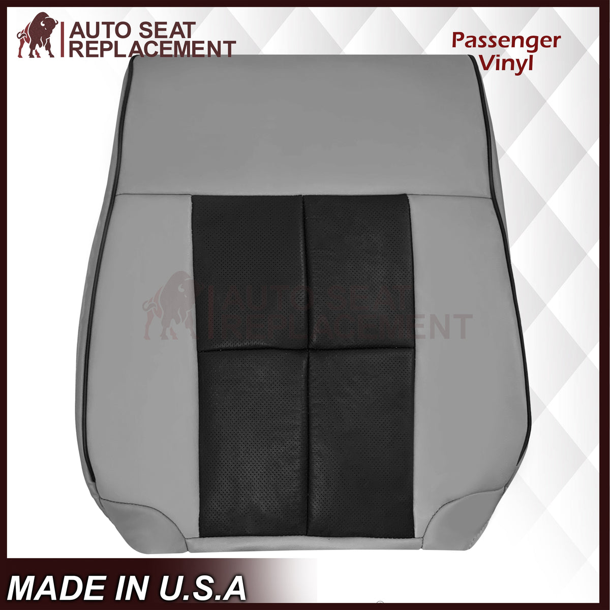 2007 - 2014 Lincoln Navigator Bottom Seat Cover in 2 Tone Gray & Black Leather or Vinyl