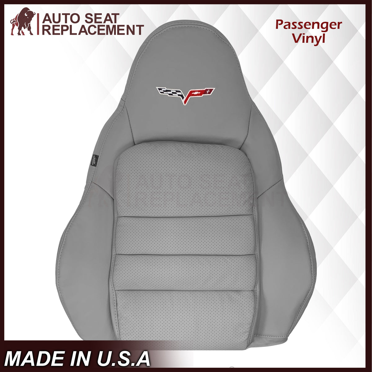 2005-2013 Chevy Corvette Replacement Seat Covers: C6 Gray Perforated