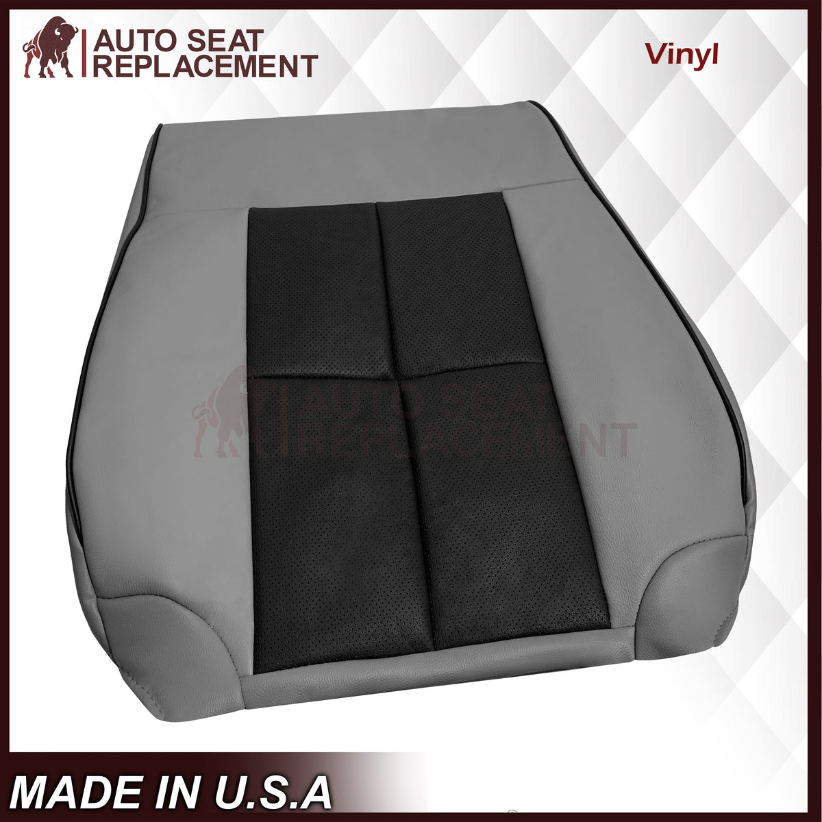 2007 - 2014 Lincoln Navigator Bottom Seat Cover in 2 Tone Gray & Black Leather or Vinyl