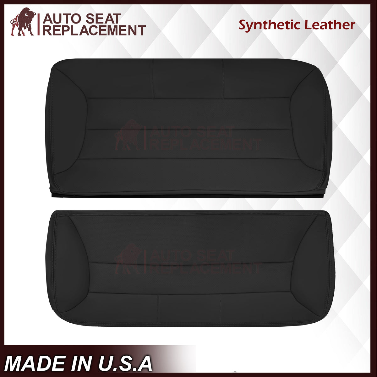 1992 - 1996 Ford Bronco Eddie Bauer Second Row Synthetic Leather Seat Cover In Black