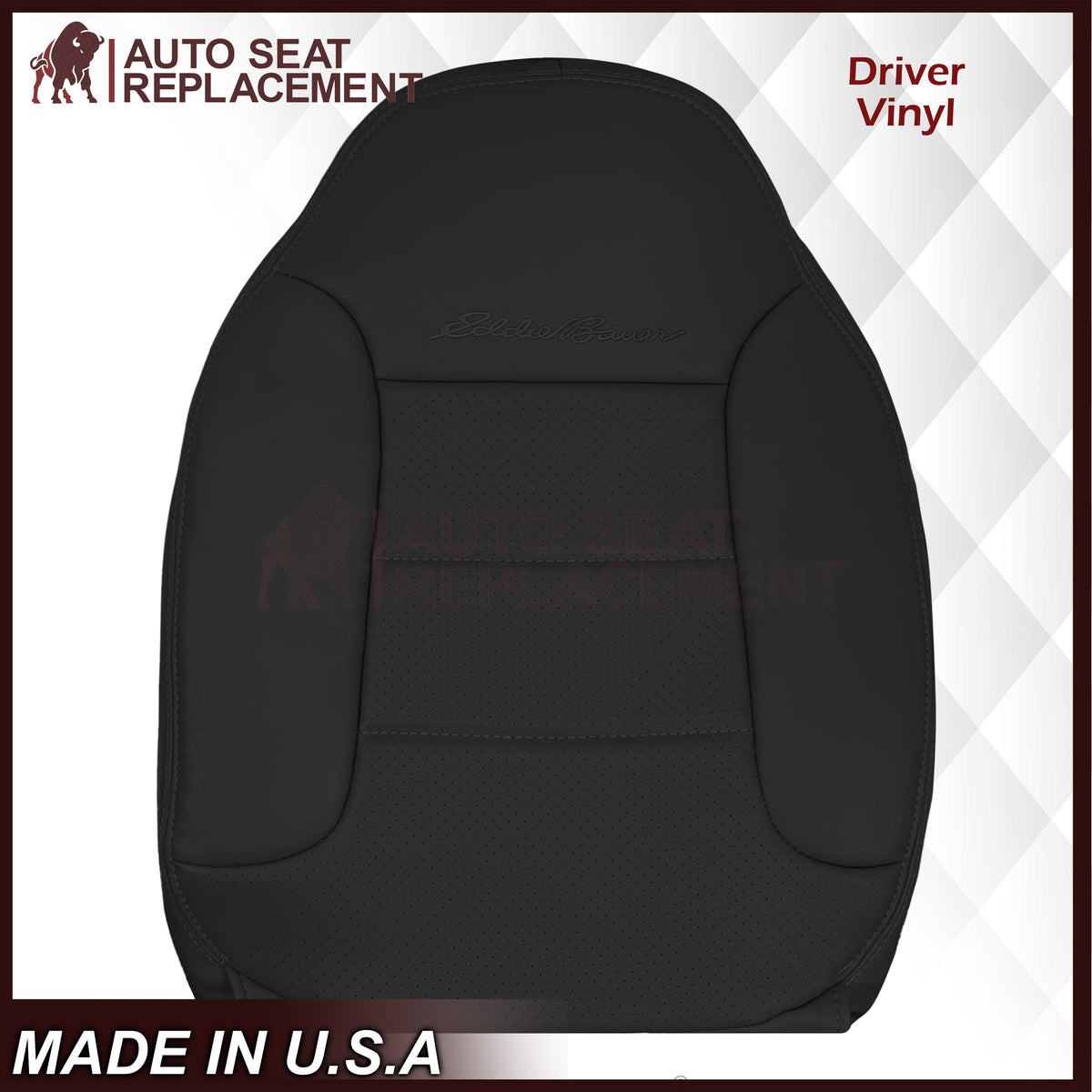 1992 - 1996 Ford Bronco Eddie Bauer Synthetic Leather Seat Cover In Black