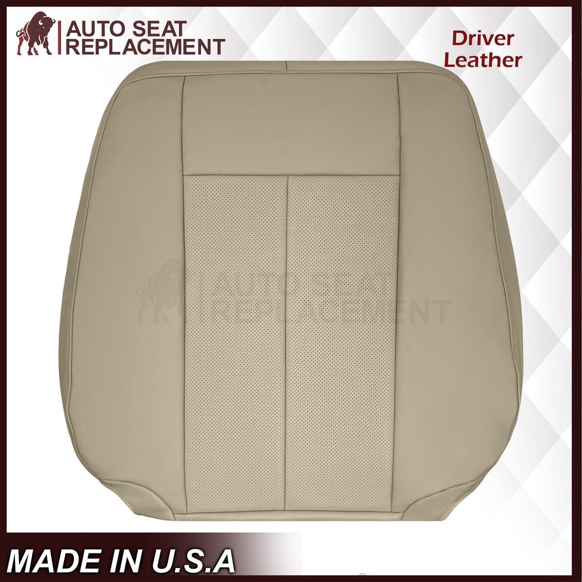 2007-2014 Ford Expedition Eddie Bauer/XLT Replacement Perforated Genuine Leather/Syn. Leather Seat Cover In Tan