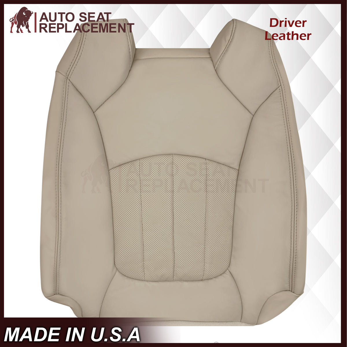 2008-2012 Buick Enclave Perforated Replacement Seat Covers In Tan: Choose Leather or Syn. Leather