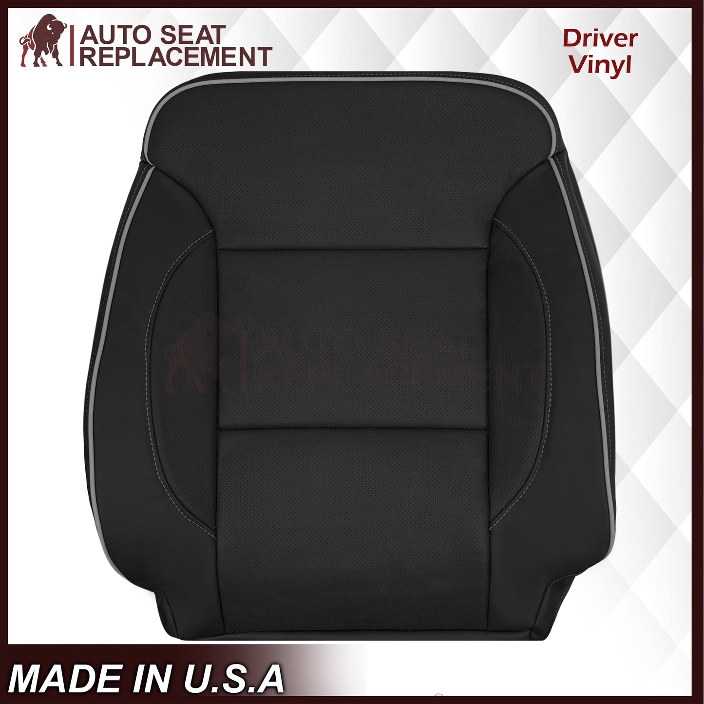 2014-2019 Chevy Silverado 1500 2500HD 3500HD High Country Replacement Perforated Genuine Leather OR Synthetic Leather Seat Covers: Black