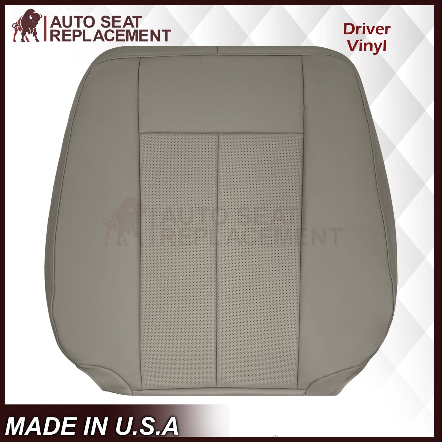2007-2014 Ford Expedition Eddie Bauer/XLT PERFORATED Leather Replacement Seat Cover in Gray
