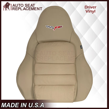 2005-2013 Chevy Corvette C6 Replacement Seat Covers: Tan Perforated