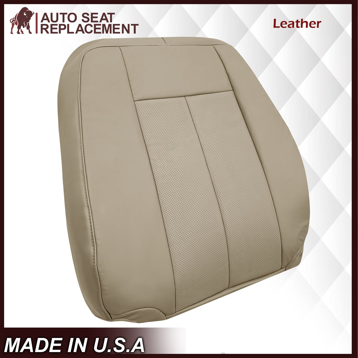 2007-2014 Ford Expedition Eddie Bauer/XLT Replacement Perforated Genuine Leather/Syn. Leather Seat Cover In Tan
