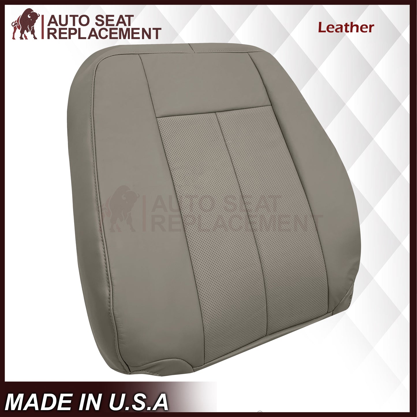2007-2014 Ford Expedition Eddie Bauer/XLT PERFORATED Leather Replacement Seat Cover in Gray