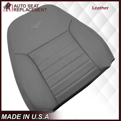 1999-2004 Ford Mustang GT V8 Replacement Cowhide Leather OR Synthetic Leather Seat Cover: Gray, Perforated