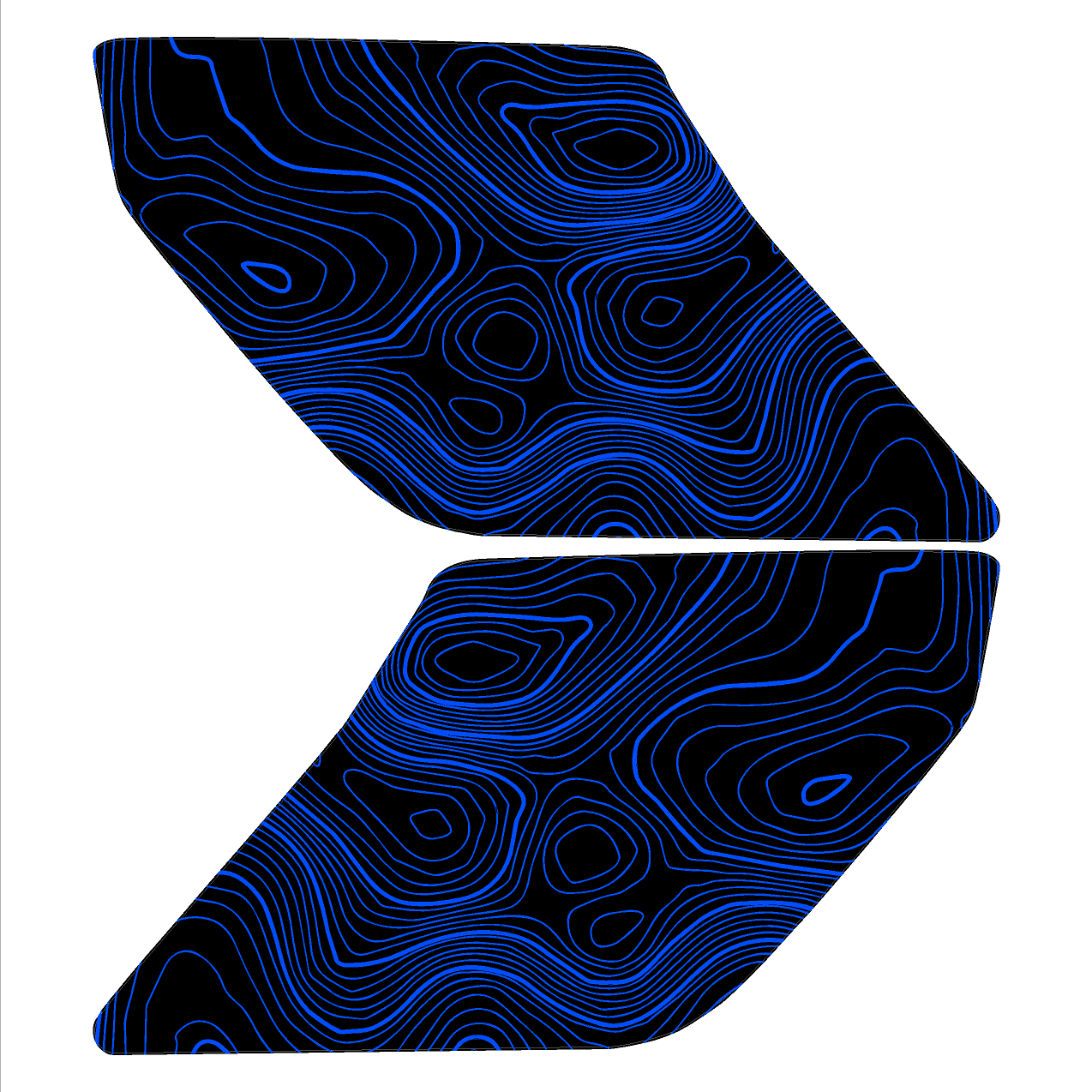 Topo Interior Lower Door Card Insert Overlays (Printed Series) - 2021+ Bronco 2 Door