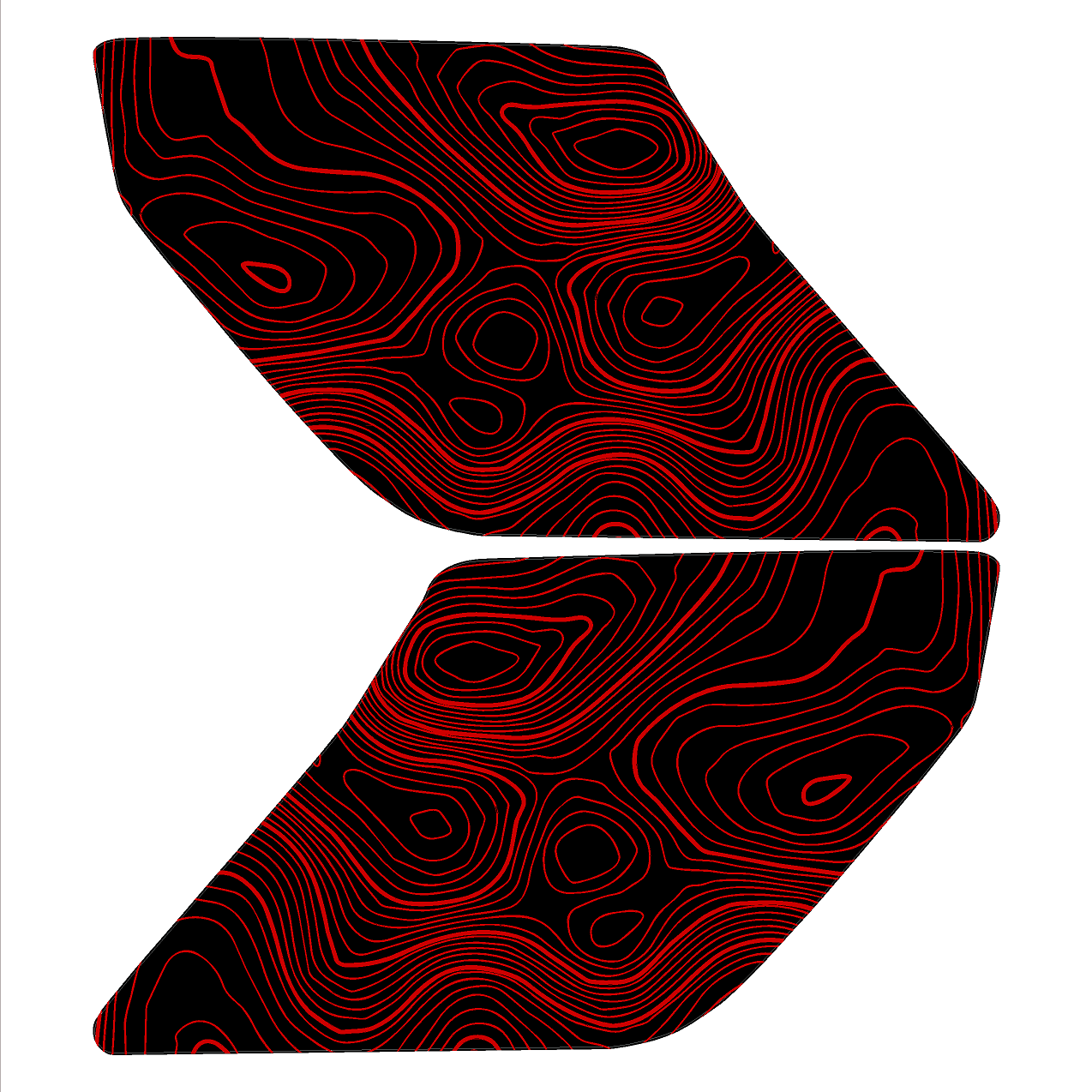 Topo Interior Sun Visor Overlays (Printed Series) - 2021+ Bronco (with Homelink)