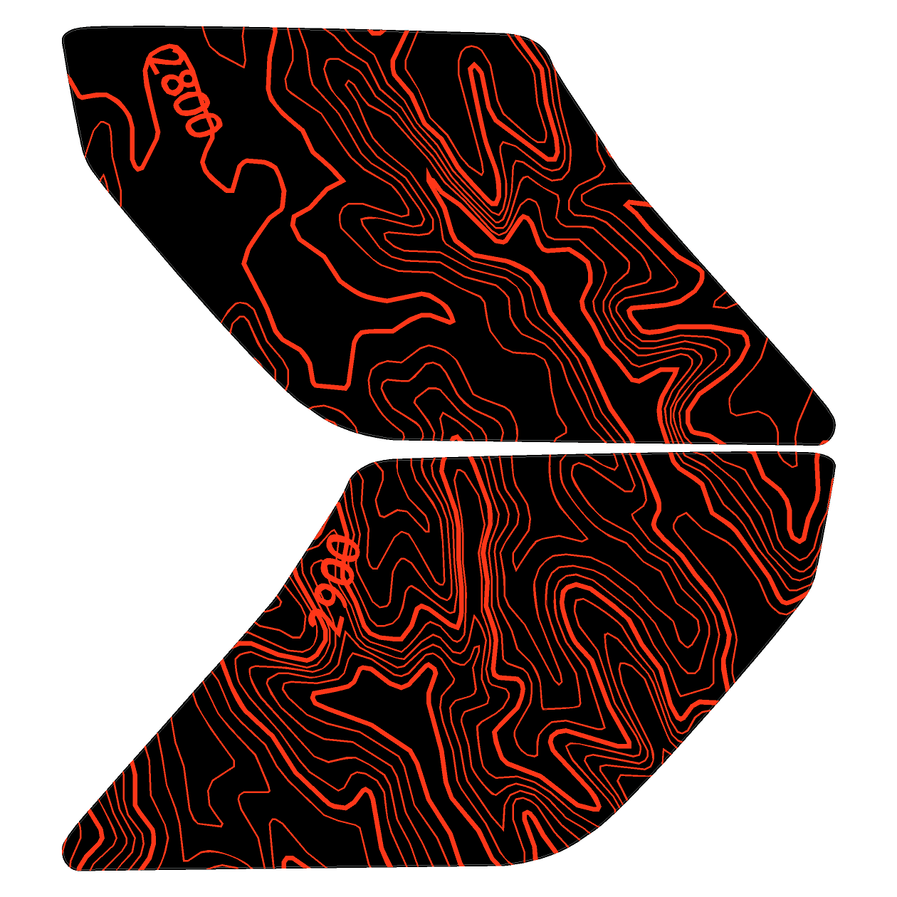 Topo Interior Door Handle Overlays - 2021+ Bronco