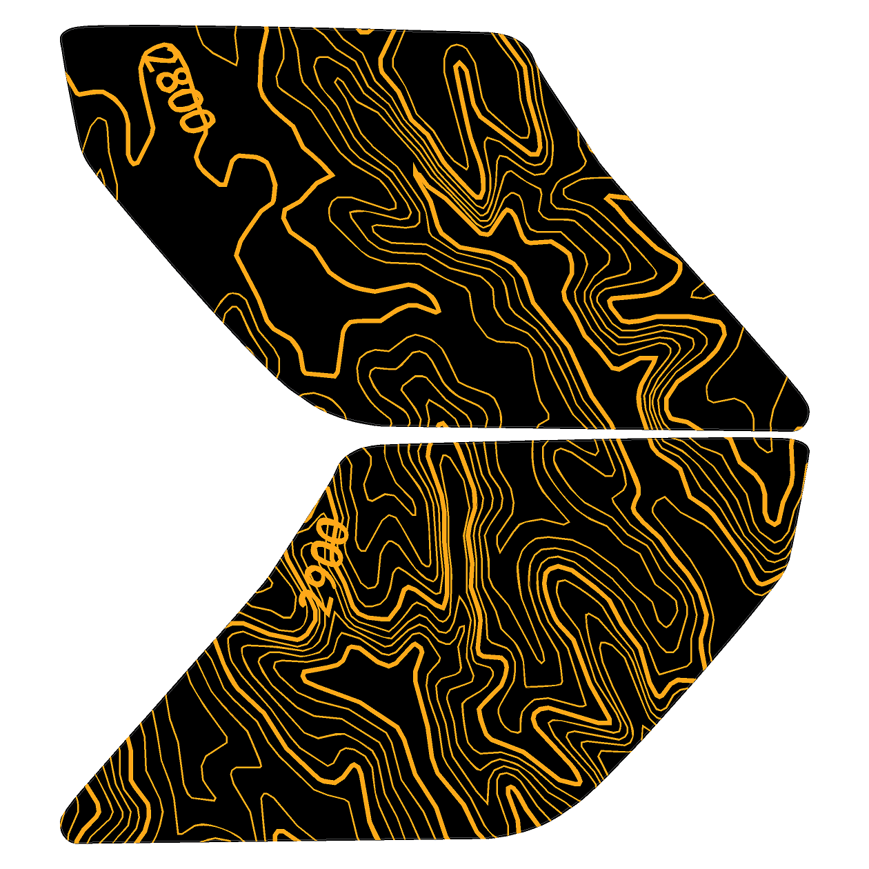 Topo Interior Lower Front Door Card Insert Overlays (Printed Series) - 2021+ Bronco 4 Door