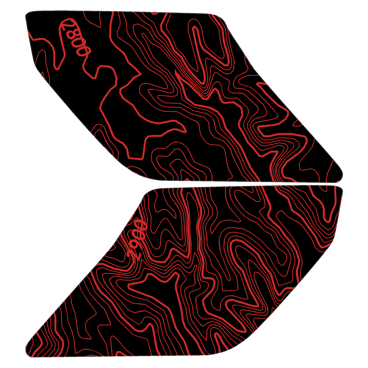 Topo Interior Lower Front Door Card Insert Overlays (Printed Series) - 2021+ Bronco 4 Door