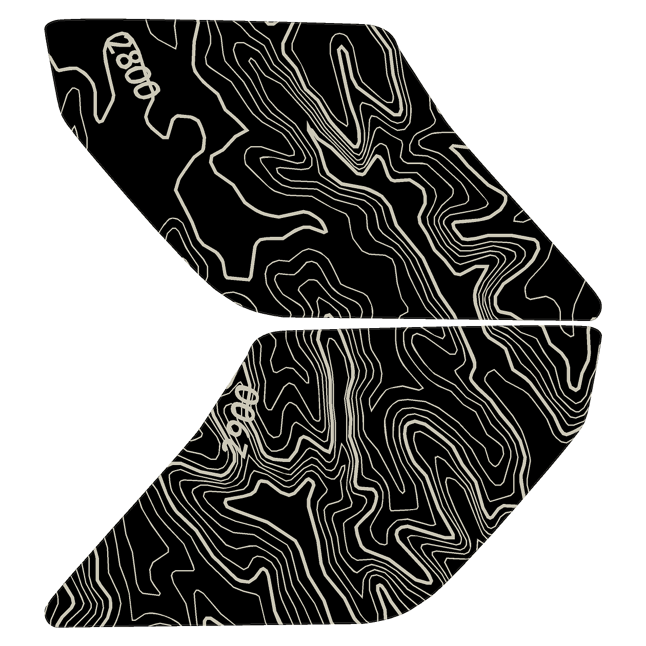 Topo Interior Door Handle Overlays - 2021+ Bronco