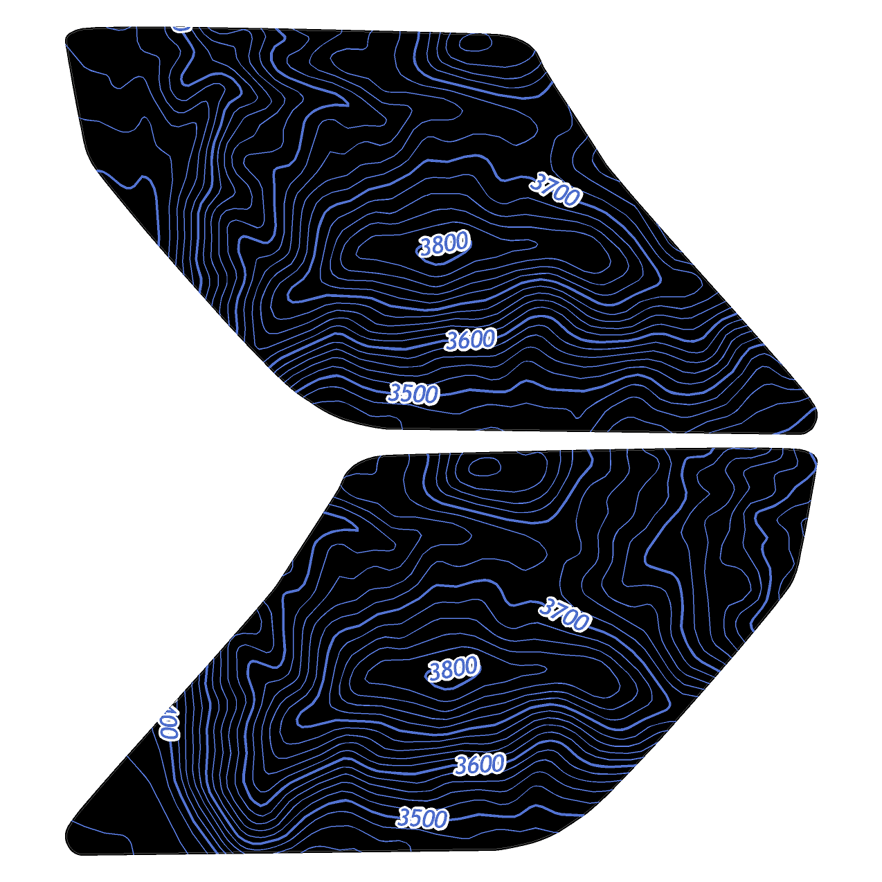 Topo Interior Door Handle Overlays - 2021+ Bronco