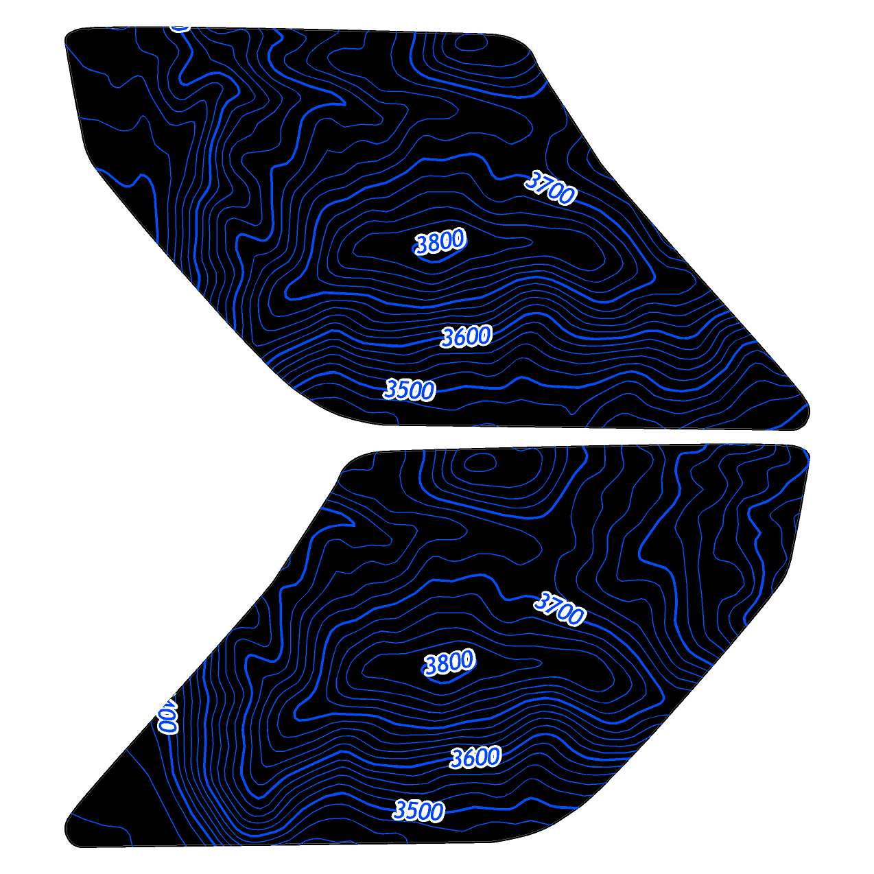 Topo Interior Door Handle Overlays - 2021+ Bronco