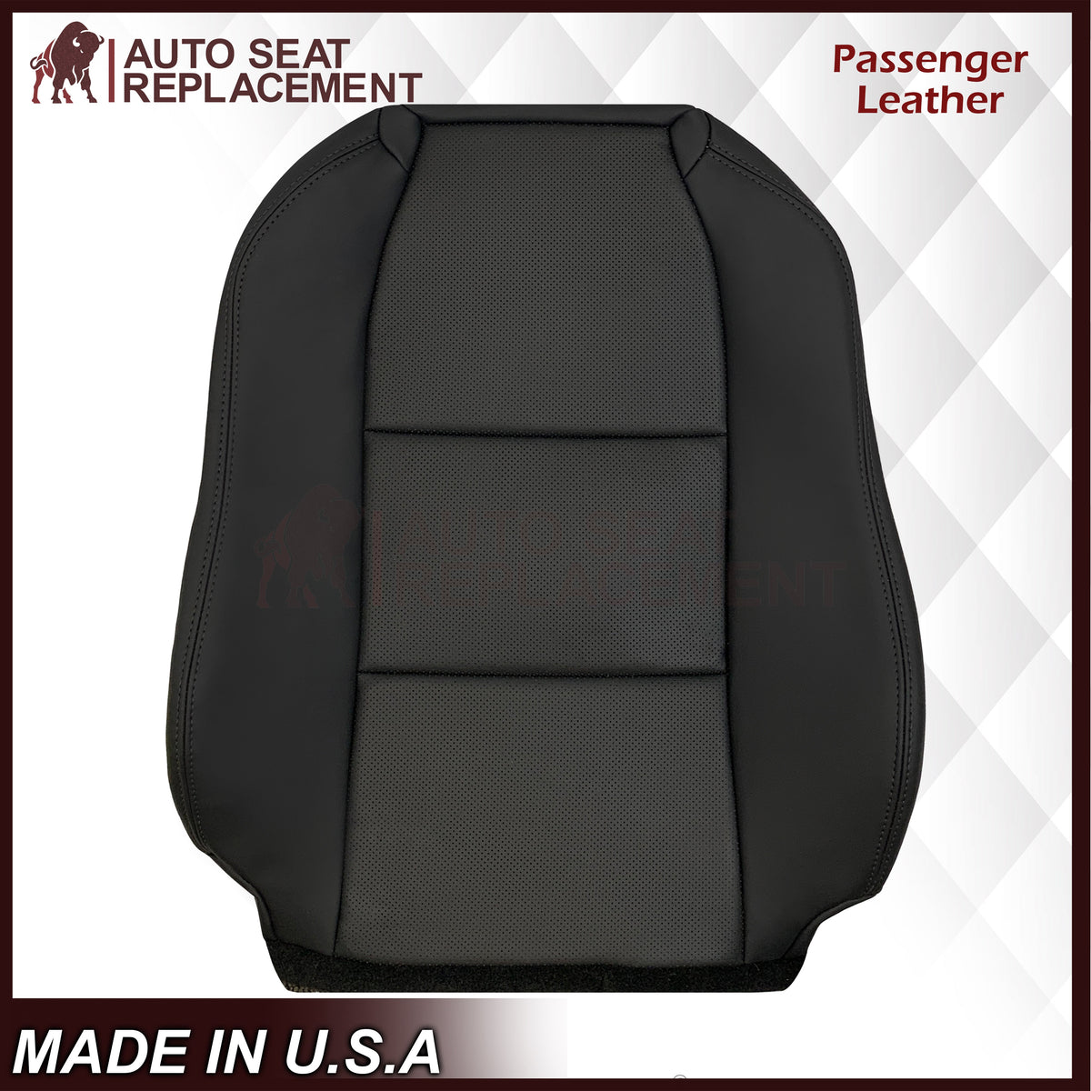 2005 - 2008 Acura TL Driver Or Passenger Replacement Genuine Leather or Synthetic Leather Seat Covers: Perforated Black