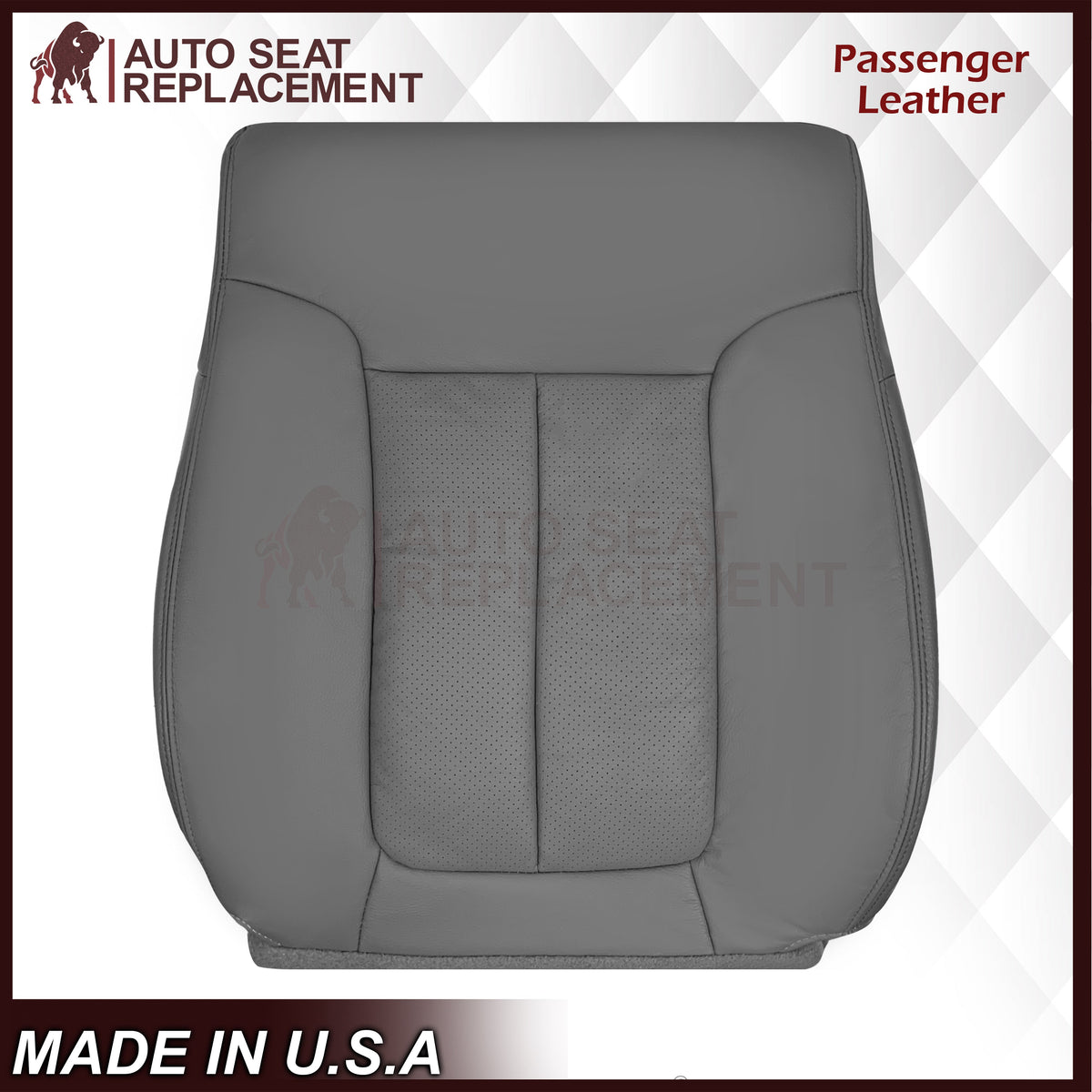 2009 - 2014 Ford F150 Lariat Crew Cab Perforated Replacement Seat Cover Steel Gray