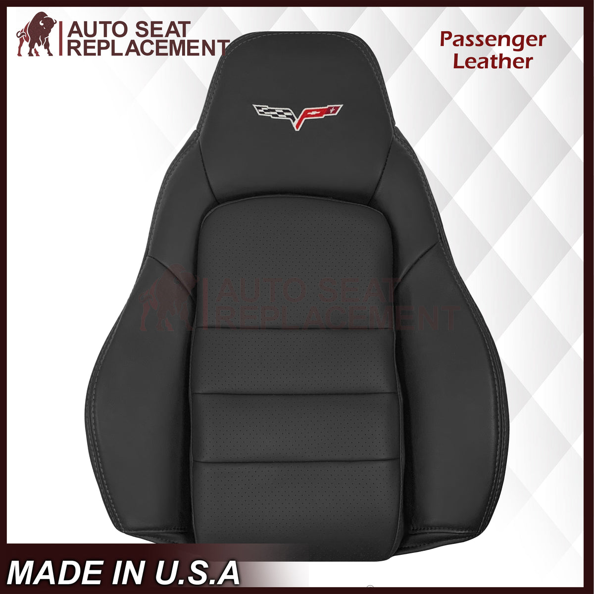 2005 - 2013 Chevy Corvette Replacement Black Perforated Seat Covers