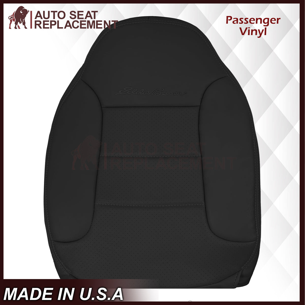 1992 - 1996 Ford Bronco Eddie Bauer Synthetic Leather Seat Cover In Black