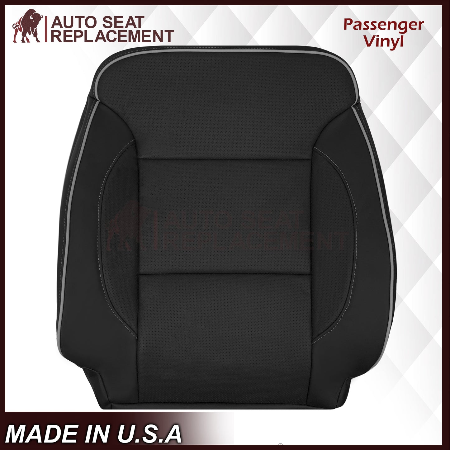 2014-2019 Chevy Silverado 1500 2500HD 3500HD High Country Replacement Perforated Genuine Leather OR Synthetic Leather Seat Covers: Black