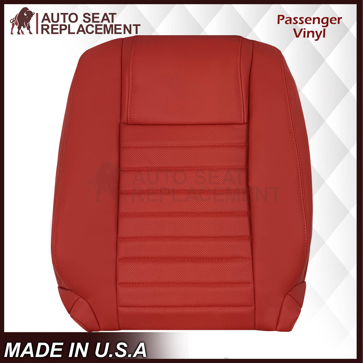 2005-2009 Ford Mustang Synthetic Leather Replacement Seat Cover In Crimson Red : Choose From Variation