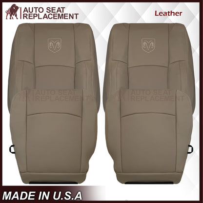 2009 - 2012 Dodge Ram 1500 2500 3500 Laramie Replacement Seat Cover in Light Pebble “Tan" With Perforated Inserts: Choose From Variants