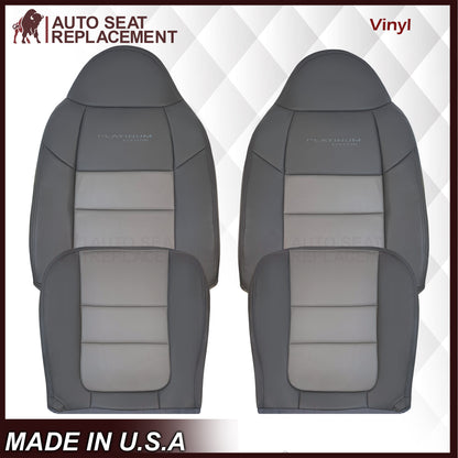 2001 Ford F250 Platinum Edition New Vinyl Replacement Seat Cover in 2-Tone Gray