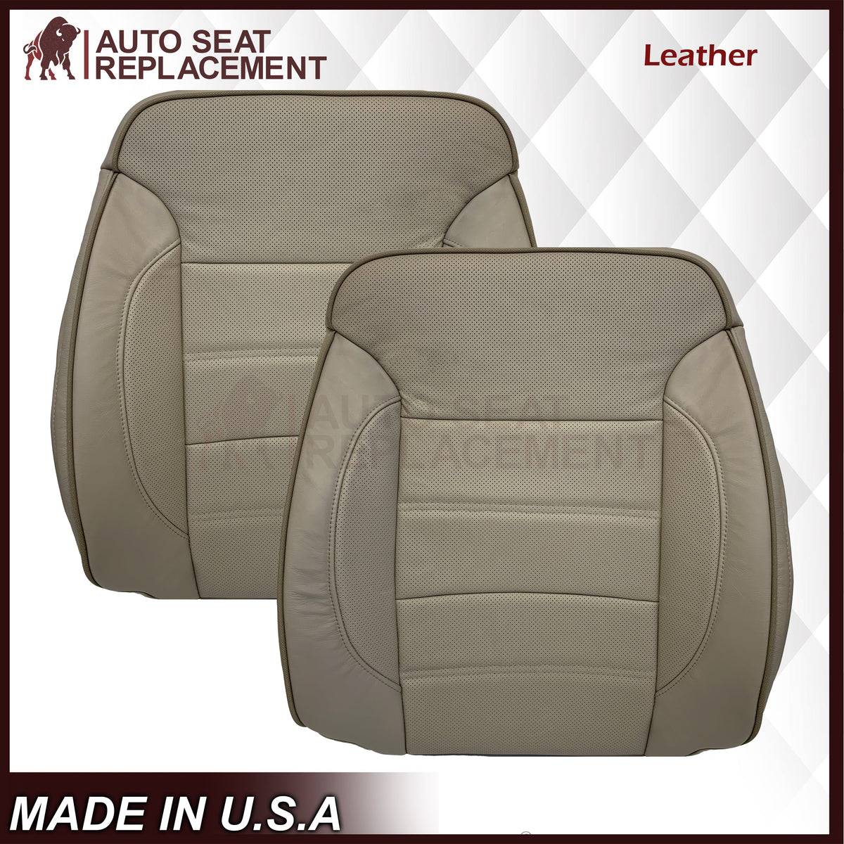 2014 2015 2016 2017 2018 2019 GMC Yukon Denali Perforated Leather Seat Cover Replacement In Shale Tan: Choose from variant
