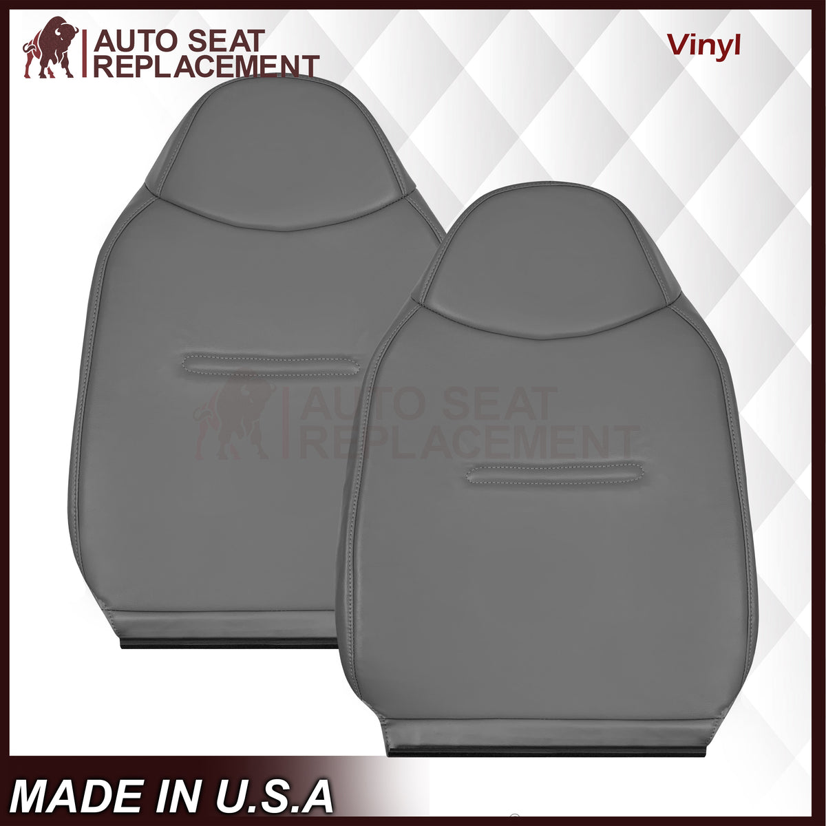 2001 - 2007 Ford F250 F350 F450 F550 Work Truck Super Duty XL Replacement Seat Covers in Gray Vinyl