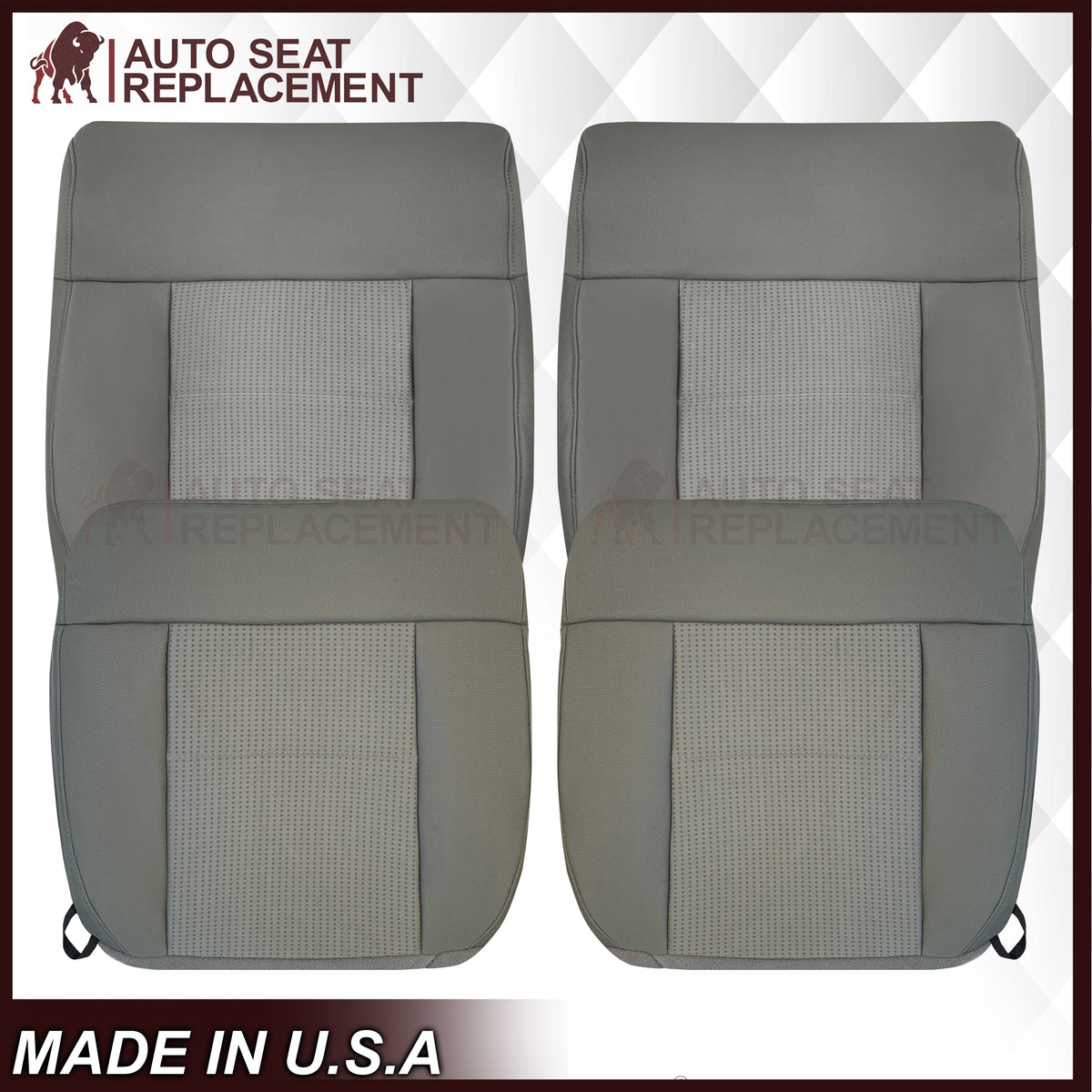 2007 2008 Ford F-150 XLT Replacement Driver OR Passenger Seat Cover in Gray Fabric